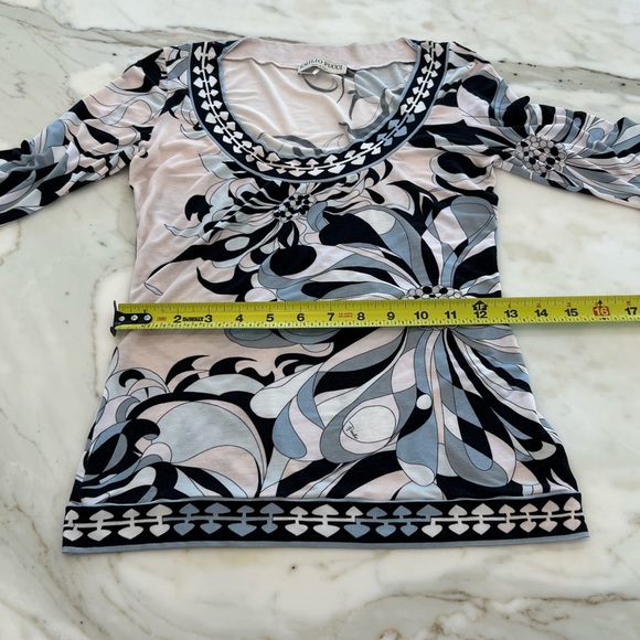 EMILIO PUCCI PINK FLORAL LONG SLEEVE T-SHIRT 31WP01 SIZE 8 - Picture 10 of 17